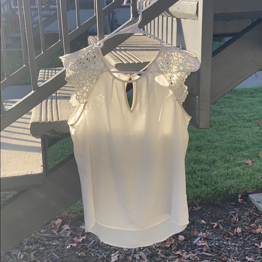 Express Jeans Brand White Sleeveless Blouse